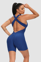 BEAUTIFUL I AM Crisscross Wide Strap Active Wear Romper