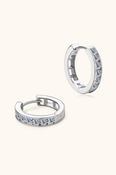 BEAUTIFUL I AM Moissanite Jewelry 925 Sterling Silver Huggie Earrings