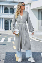 BEAUTIFUL I AM Tie Waist Longline Cardigan