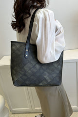 BEAUTIFUL I AM Plaid PU Leather Tote Bag