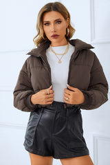 BEAUTIFUL I AM Zip-Up Winter Jacket Coat with Pockets