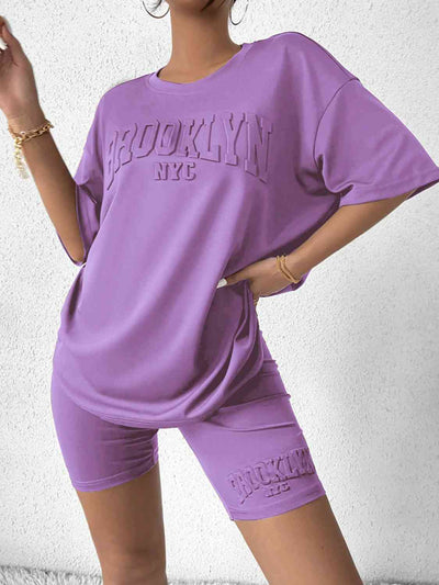 BEAUTIFUL I AM BROOKLYN NYC Graphic Top and Shorts Set