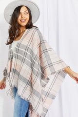 BEAUTIFUL I AM Leto Punch of Plaid Lightweight Poncho Cardigan