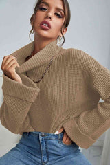 BEAUTIFUL I AM Turtleneck Long Sleeve Sweater