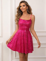 BEAUTIFUL I AM Sequin Tie Back Cami Dress