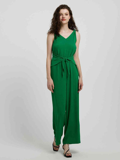 BEAUTIFUL I AM Knot Detail Tie Front Sleeveless Pants Jumpsuit