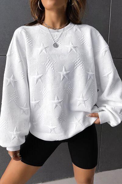 BEAUTIFUL I AM Star Lantern Sleeve Dropped Shoulder Sweatshirt