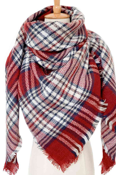 BEAUTIFUL I AM Plaid Imitation Cashmere Scarf