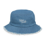 EG3BEATS MERCH LIFE Distressed Denim Bucket Hat