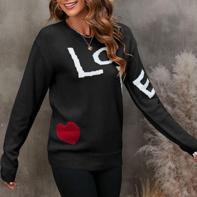 BEAUTIFUL I AM LOVE Round Neck Sweater