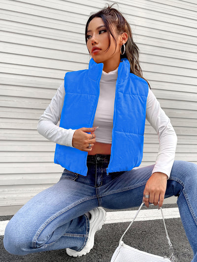 BEAUTIFUL I AM Zip-Up Puffer Vest Jacket