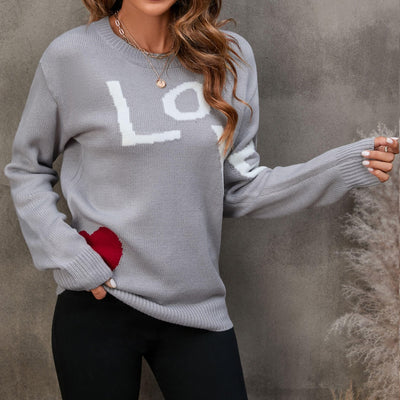 BEAUTIFUL I AM LOVE Round Neck Sweater