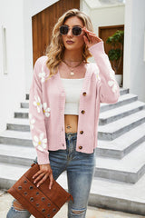 BEAUTIFUL I AM Flower Pattern Button Front Cardigan