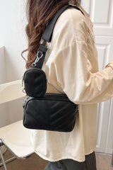 BEAUTIFUL I AM PU Leather Shoulder Bag with Small Purse