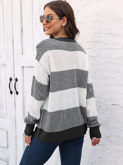 BEAUTIFUL I AM Full Size Round Neck Drop Shoulder Sweater