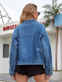 BEAUTIFUL I AM Dropped Shoulder Denim Packable Jacket with Pockets