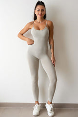 BEAUTIFUL I AM Adjustable Spaghetti Strap Active Wear Jumpsuit