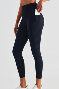 BEAUTIFUL I AM Wide Waistband Sports Leggings with Pockets Active Wear