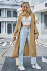 BEAUTIFUL I AM Tie Waist Longline Cardigan