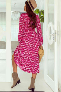 BEAUTIFUL I AM Printed Long Sleeve Midi Dress