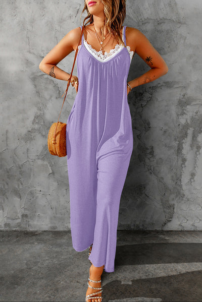 BEAUTIFUL I AM Spaghetti Strap Wide Leg Pants Jumpsuit