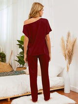 BEAUTIFUL I AM Round Neck Top and Pants Lounge Sleep Wear Set