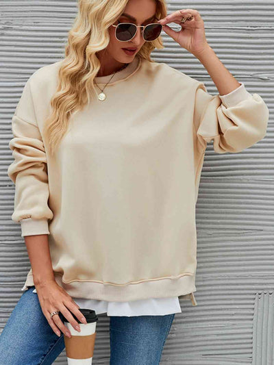 BEAUTIFUL I AM Round Neck Drop Shoulder Sweatshirt