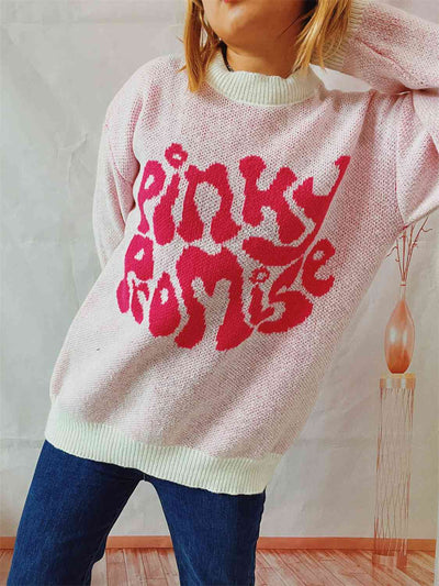 BEAUTIFUL I AM PINKY PROMISE Graphic Sweater