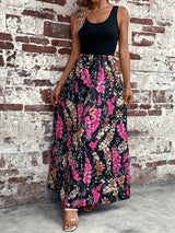 BEAUTIFUL I AM Floral Scoop Neck Sleeveless Maxi Dress