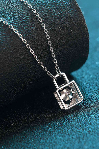 BEAUTIFUL I AM Adored Moissanite Jewelry Lock Pendant Necklace