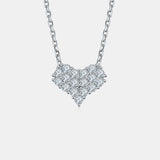 BEAUTIFUL I AM Moissanite Jewelry 925 Sterling Silver Heart Necklace