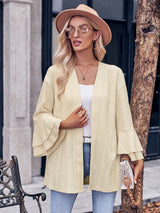 BEAUTIFUL I AM Eyelet Bell Sleeve Cardigan