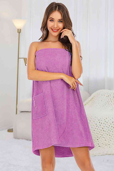 BEAUTIFUL I AM Strapless Robe with pocket