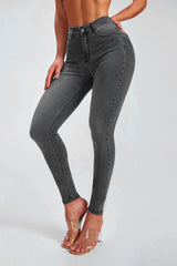 BEAUTIFUL I AM Button Fly Skinny Jeans