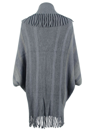 BEAUTIFUL I AM Fringe Detail Open Front Poncho