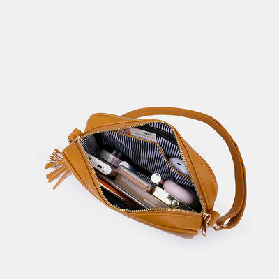 BEAUTIFUL I AM Tassel PU Leather Crossbody Bag