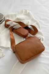 BEAUTIFUL I AM PU Leather Shoulder Bag with Small Purse