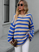 BEAUTIFUL I AM Striped Dropped Shoulder Sweater