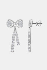 BEAUTIFUL I AM 1.12 Carat Moissanite Jewelry 925 Sterling Silver Bow Earrings