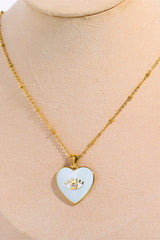 BEAUTIFUL I AM Heart & Evil Eye Shape Jewelry 18K Gold Plated Pendant Necklace