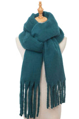 BEAUTIFUL I AM Fringe Detail Polyester Scarf