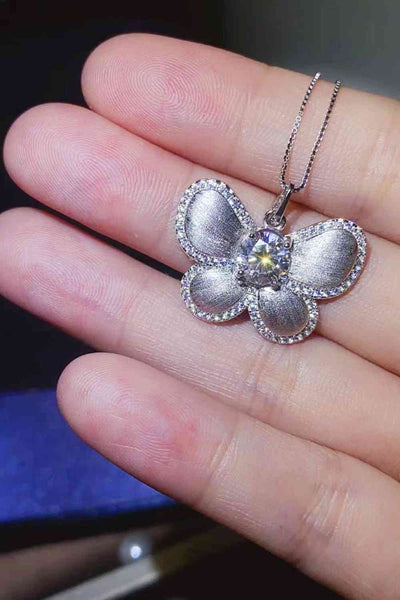 BEAUTIFUL I AM 1 Carat Moissanite Jewelry Butterfly Pendant Necklace