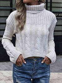 BEAUTIFUL I AM Cable-Knit Turtleneck Sweater