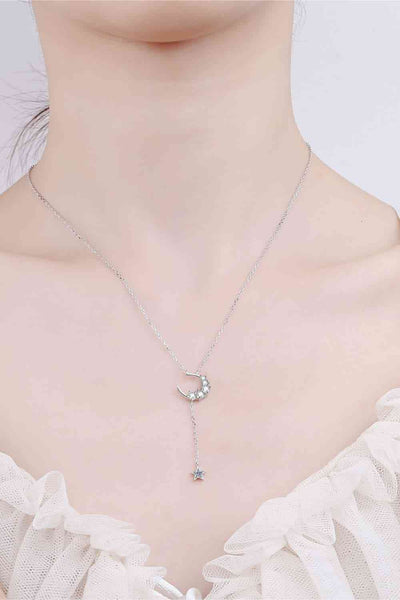 BEAUTIFUL I AM Star & Moon Moissanite Jewelry Necklace