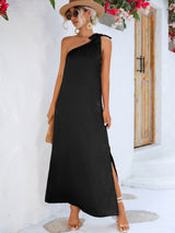 BEAUTIFUL I AM One-Shoulder Slit Maxi Dress