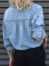 BEAUTIFUL I AM Tie Detail Denim Top Shirt