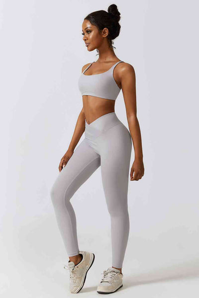 BEAUTIFUL I AM Sports Bra and Leggings Active Wear Set