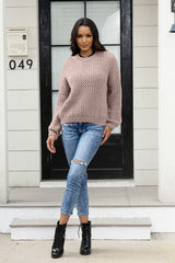 BEAUTIFUL I AM Round Neck Long Sleeve Sweater