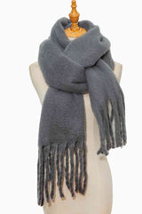 BEAUTIFUL I AM Fringe Detail Polyester Scarf