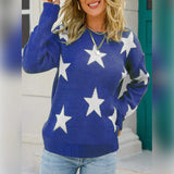 BEAUTIFUL I AM Star Pattern Round Neck Sweater